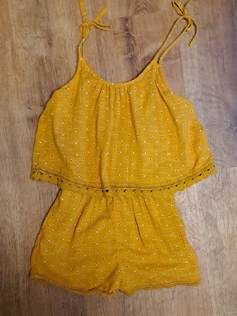 Aerie Mustard Yellow Cami Romper Size XS - Boho Festival